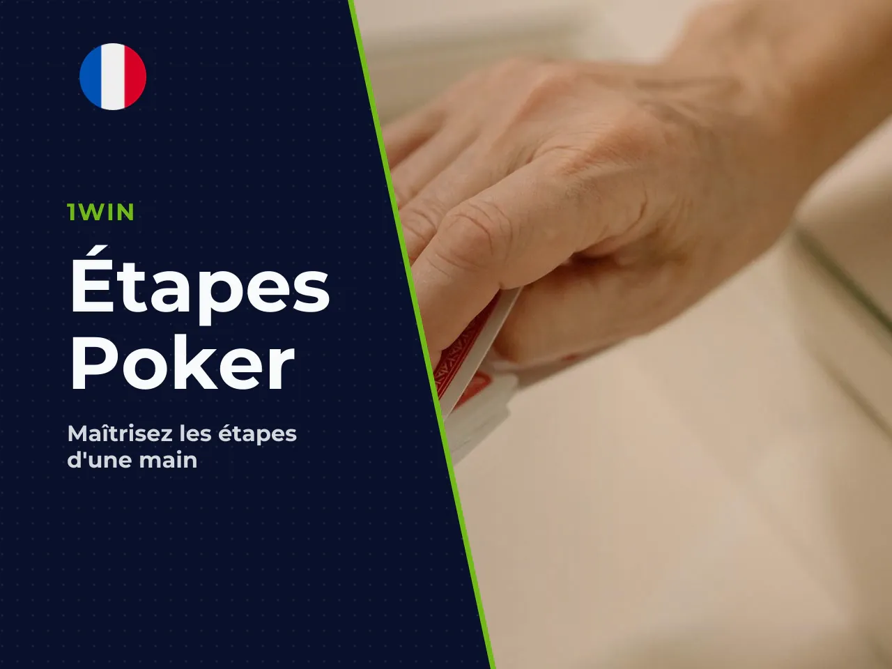 Le déroulement d'une main du pré-flop à la river. Une séquence de jeu suit quatre étapes précises : 1. **Pré-flop** : chaque joueur reçoit 2 cartes fermées. Les blindes (mises obligatoires) sont posée
